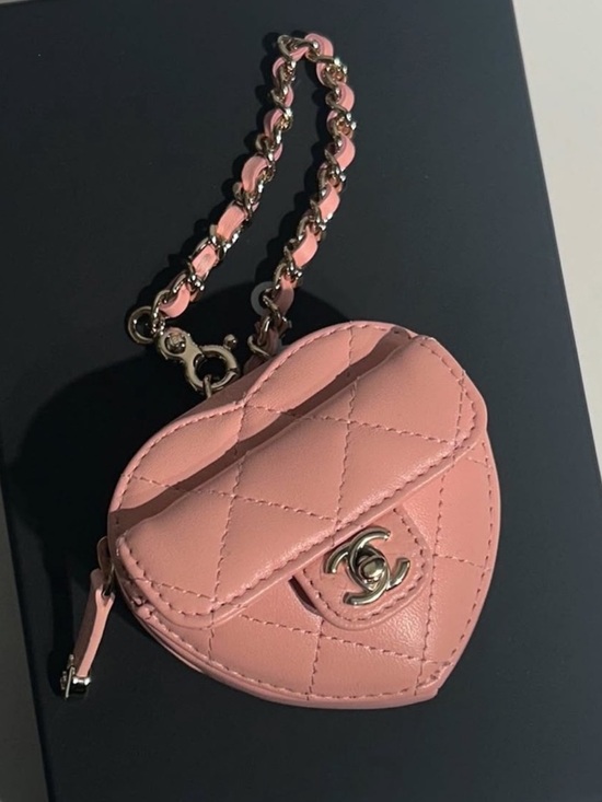 CHANEL Handbags - CHANEL Pink Quilted Heart Mini Bag